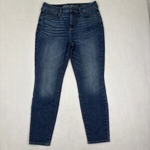 Eddie Bauer Slightly Curvy Skinny Jeans Womens 12 High Rise Blue Denim